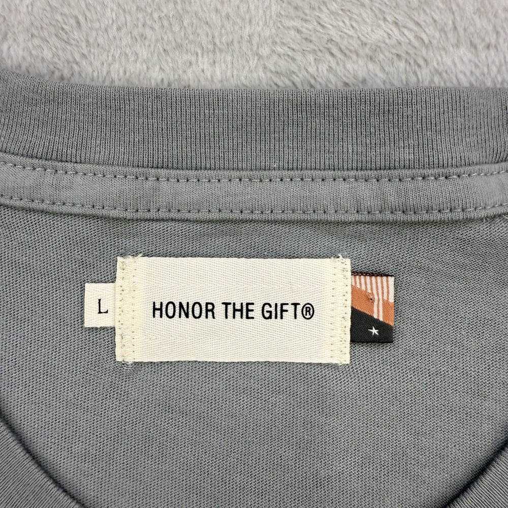Honor The Gift Sewing Room Graphic T Shirt Womens Large Grey Orange Cotton - Picture 5 of 13